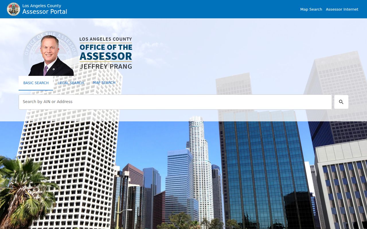 El Monte public records LA County Assessor Portal search screen